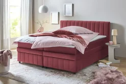 Boxbett mit Bettkasten Bruno | Dunkelrot, 140 cm