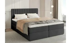 Boxbett mit Bettkasten und Topper Drayton | 140x200 cm, Graphit
