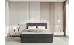 Boxbett mit Bettkasten und Topper Drayton | 140x200 cm, Graphit