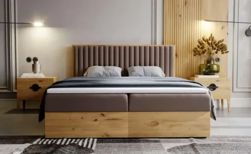 Boxbett mit Stauraum Forres | Braun, 140 cm | Höffner