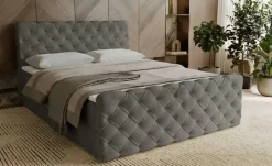 Boxbett mit Stauraum Lund | Dunkelgrau, 140 cm
