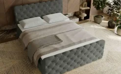 Boxbett mit Stauraum Lund | Dunkelgrau, 140 cm