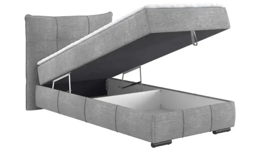 Boxbett mit Stauraum Margam | 100 cm, Silbergrau