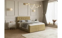 Boxbett mit Stauraum und Topper Dartford | 140x200 cm, Beige