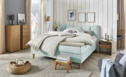 Boxspringbett Dalur | Eisblau, 140 cm | Möbel Höffner