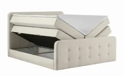 Boxspringbett mit Bettkasten Neapel | Creme, 4 cm