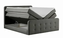Boxspringbett mit Bettkasten Neapel | Grau, 4 cm