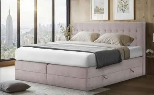 Boxspringbett mit Bettkasten Barcelona | Rosé, 140 cm