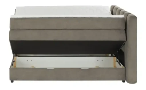 Boxspringbett mit Bettkasten Claire | Taupe, 140 cm
