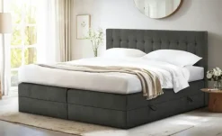 Boxspringbett mit Bettkasten Barcelona | Anthrazit, 120 cm
