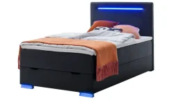 Boxspringbett mit LED-Beleuchtung Knight | Schwarz, 140 cm