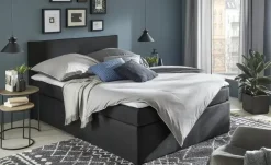 Boxspringbett mit Matratze und Topper, H2 Duke | Anthrazit, 140 cm