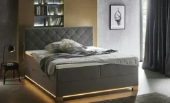 Boxspringbett USB-Anschluss & LED- Beleuchtung  Clara | Anthrazit, 180 cm