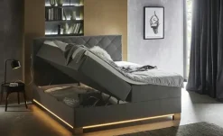 Boxspringbett USB-Anschluss & LED- Beleuchtung  Clara | Anthrazit, 180 cm