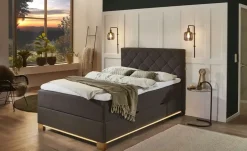 Boxspringbett USB-Anschluss & LED- Beleuchtung  Clara | Anthrazit, 120 cm