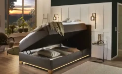 Boxspringbett USB-Anschluss & LED- Beleuchtung  Clara | Anthrazit, 120 cm