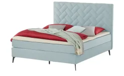 Boxspringbett Weave | Eisblau, 160 cm | Möbel Höffner