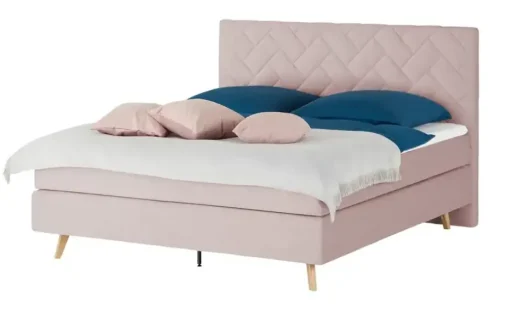 Boxspringbett Weave | Rosa, 140 cm | Möbel Höffner