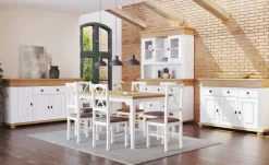 Buffet aus Massivholz Fehmarn | Eiche (Nachbildung), Weiß