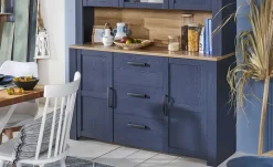 Buffet Toneo | Eiche (Nachbildung), Dunkelblau
