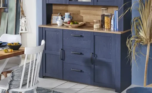 Buffet Toneo | Eiche (Nachbildung), Dunkelblau