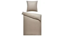 como Damast-Bettwäsche | 155x220 cm, 80x80 cm, Taupe