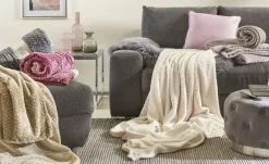 como Fleecedecke Zopf Verlauf | Beige, Creme | Höffner
