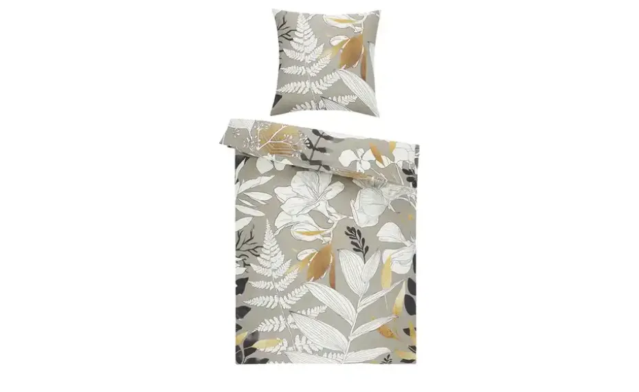 Como Green Mako-Satin Bettwäsche Blätter | Höffner