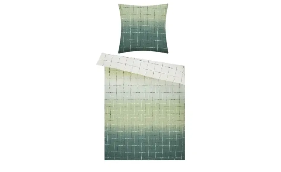 Como Green Renforcé Bettwäsche Streifen | Grün