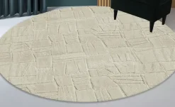 como Hochflorteppich Stone Soft | Cappuccino, Ø 160 cm