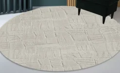como Hochflorteppich Stone Soft | Taupe, Ø 160 cm