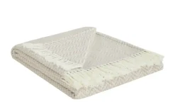 como Jacquard Plaid Zick Zack | Taupe, Creme | Höffner