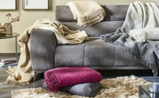 como Jacquard-Decke Flow | Beige, Braun | Möbel Höffner