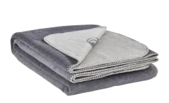 como Jacquard-Wendewohnplaid Hanna | Anthrazit, Silbergrau