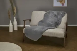 como Kunstfell mit weichem Rücken Doppelfell Bunny-Soft | Grau