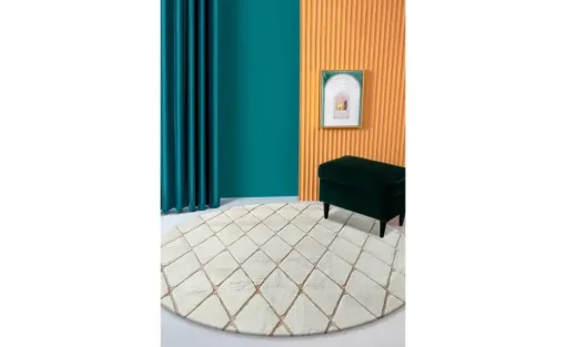 como Kurzflorteppich Cross Soft | Ø 160 cm, rund