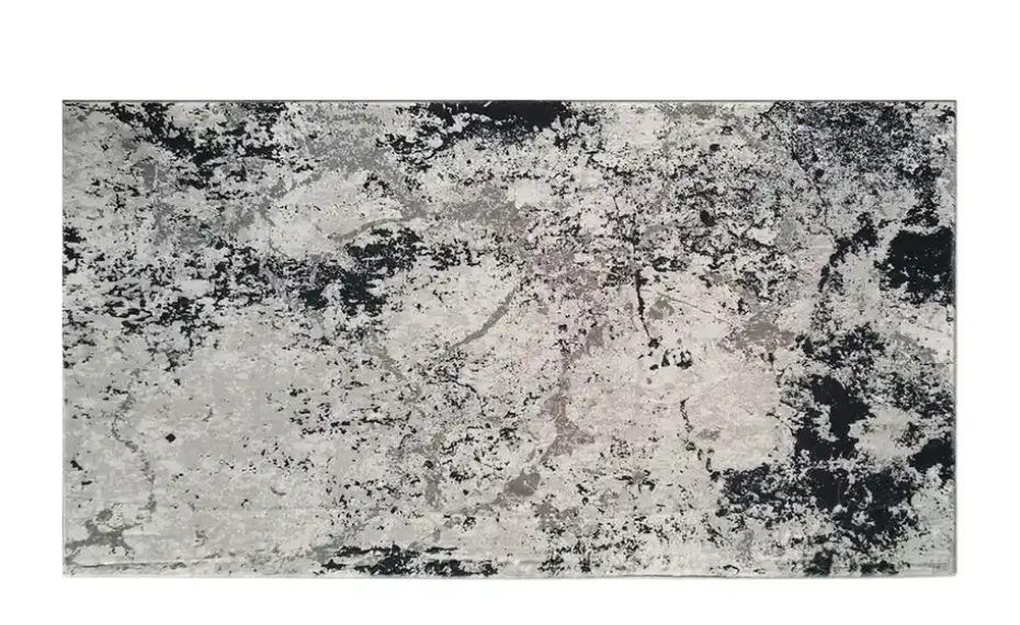 como Kurzflorteppich Velvet | Silbergrau, Schwarz, 80x150 cm