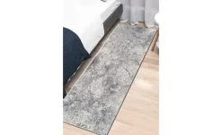 como Kurzflorteppich Velvet | Silbergrau, 66x200 cm