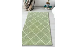 como Tuft-Teppich Mesh | Grün, Beige, 80x150 cm