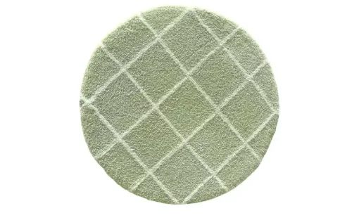 como Tuft-Teppich Mesh | Grün, Beige, 80x80 cm