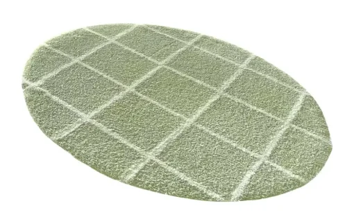 como Tuft-Teppich Mesh | Grün, Beige, 80x80 cm