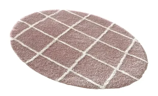 como Tuft-Teppich Mesh | Rosé, Beige, 80x80 cm