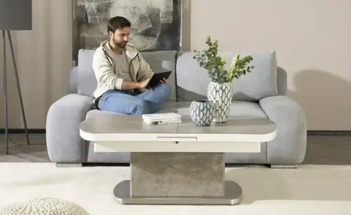 Couch- und Esstisch höhenverstellbar und ausziehbar Sizilien