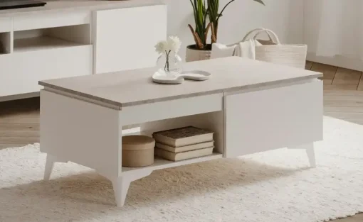 Couchtisch Dimarro | Weiß, Sand | Möbel Höffner