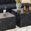 Couchtisch 2er Set Chioggio | Marmoroptik, Schwarz