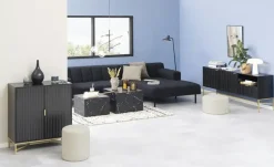 Couchtisch 2er Set Chioggio | Marmoroptik, Schwarz