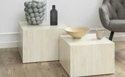 Couchtisch 2er Set Chioggio | Travertinoptik, Sand