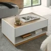Couchtisch mit Stauraum Cande | Weiß, Eiche (Nachbildung)