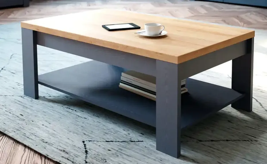 Couchtisch Toneo | Eiche (Nachbildung), Dunkelblau