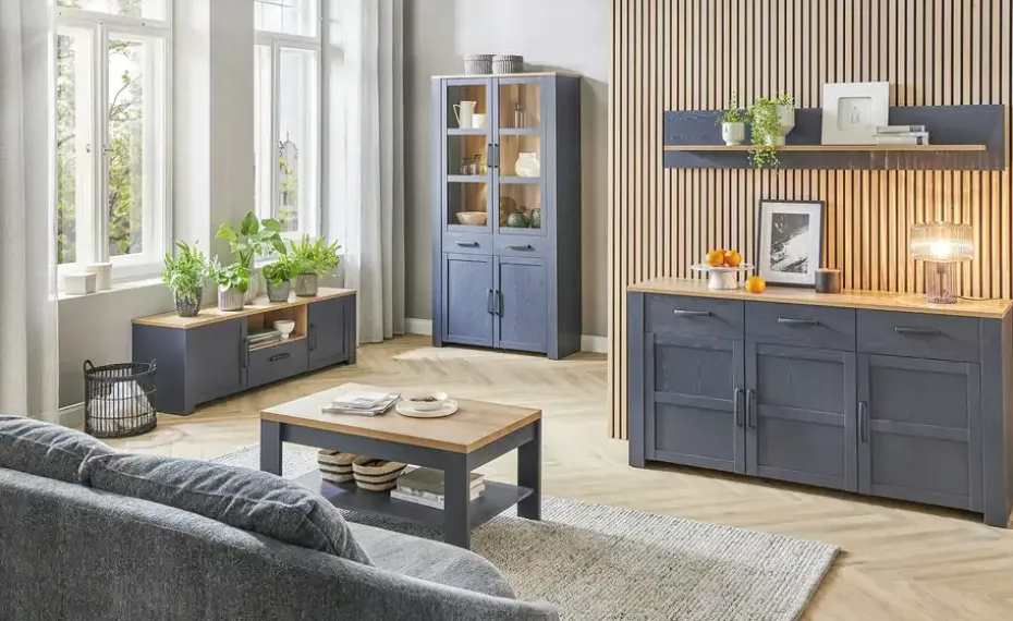 Couchtisch Toneo | Eiche (Nachbildung), Dunkelblau